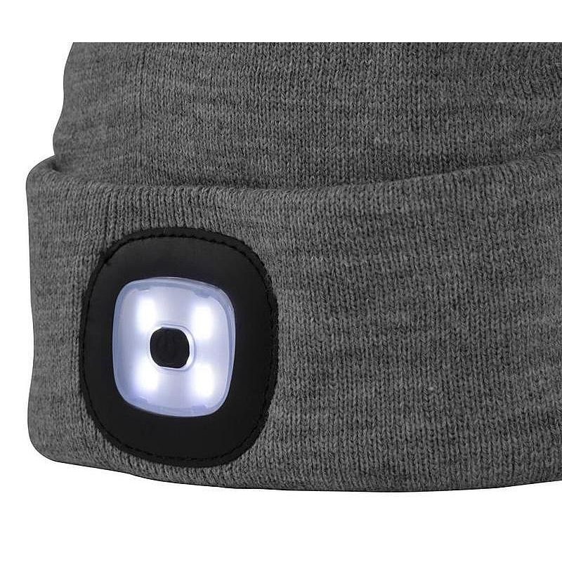 ČEPICE LED, 4X SMD LED, USB NABÍJENÍ, ŠEDÁ, UNI - ČEPICE, KŠILTOVKY, PONOŽKY A JINÉ - PŘÍSLUŠENSTVÍ