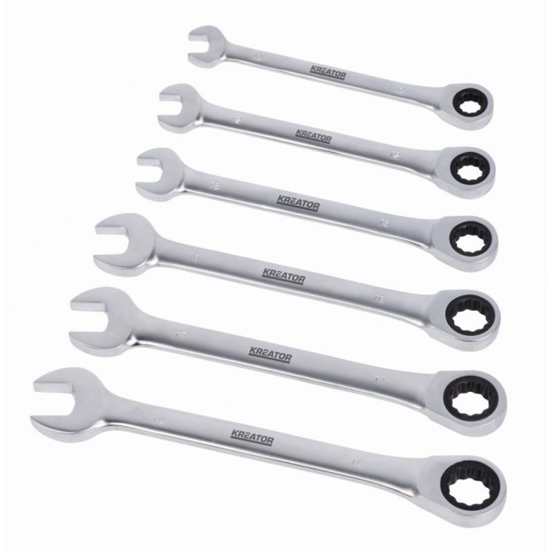 KREATOR KRT500013 SADA KLÍČŮ OTEVŘENÝ/OČKO-RÁČNOVÝ 6KS - SADY KLÍČŮ - OČKOVÉ - RUČNÍ NÁŘADÍ