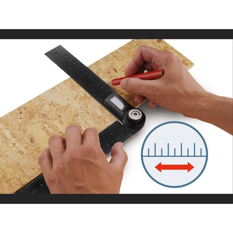 EXTOL PREMIUM ÚHLOMĚR DIGITÁLNÍ S PRAVÍTKEM, 200MM, 8823510 - ÚHLOMĚRY - MĚŘÍCÍ TECHNIKA