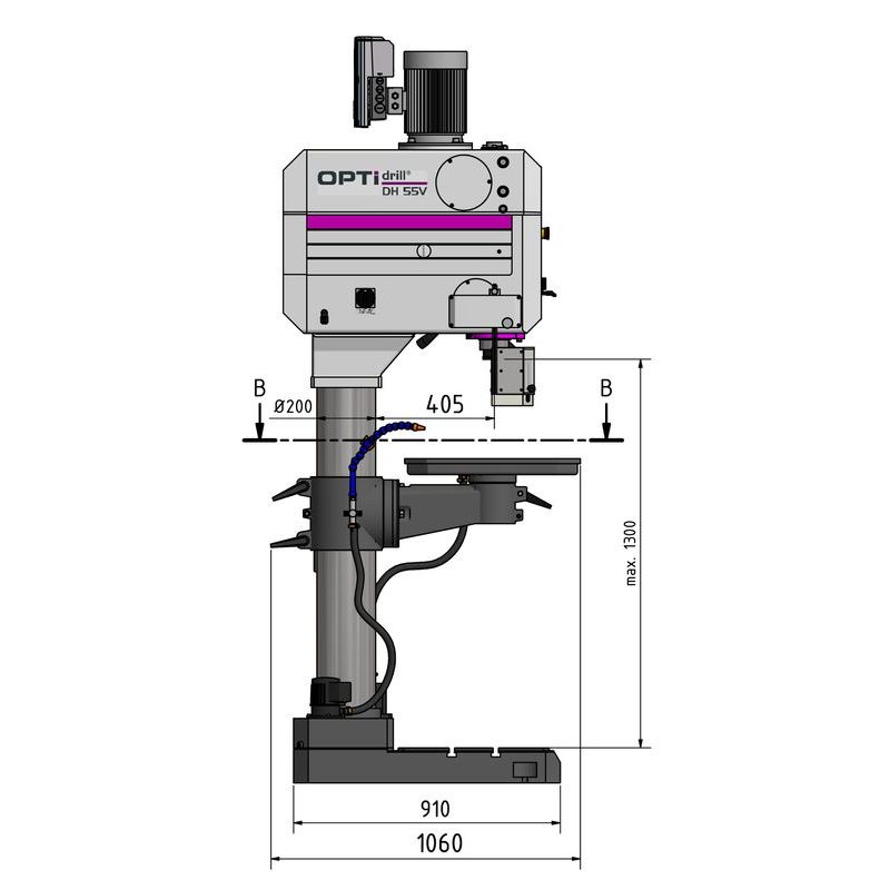 SLOUPOVÁ PŘEVODOVÁ VRTAČKA OPTIDRILL DH 55 G - STROJNÍ VRTAČKY - KOVOOBRÁBĚCÍ STROJE