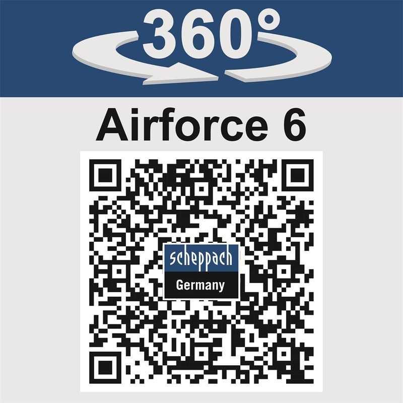 SCHEPPACH AIR FORCE 6-SET S HYBRIDNÍ KOMPRESOR (20 V IXES AKU, 12 V, 230 V) + 2AH BATERIE + NABÍJEČKA 2,4 A - AKU KOMPRESORY - AKU NÁŘADÍ