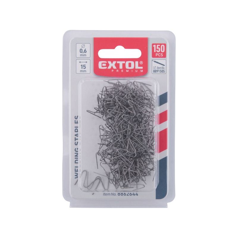 EXTOL PREMIUM SPONY SVAŘOVACÍ, 150KS, VNĚJŠÍ ROH "M", ⌀0,6MM, ROZTEČ 15MM, 8862644 - SVÁŘEČKY - NABÍJEČKY (AUTONABÍJEČKY) - ELEKTRICKÉ NÁŘADÍ