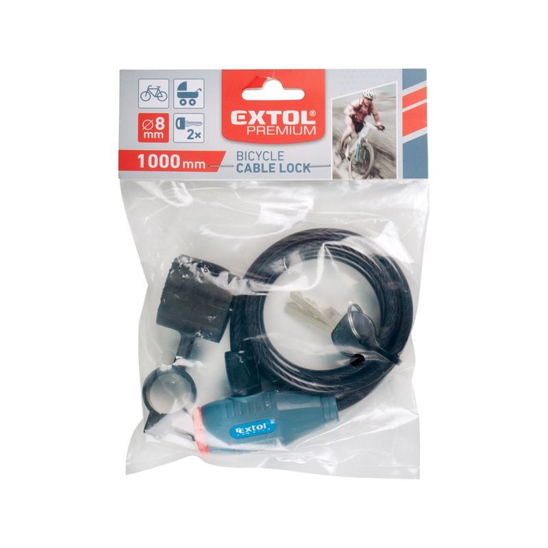 EXTOL PREMIUM ZÁMEK NA KOLO - LANKO, 8X1000MM, 8857814 - ZÁMKY NA KOLO - DÍLNA A GARÁŽ