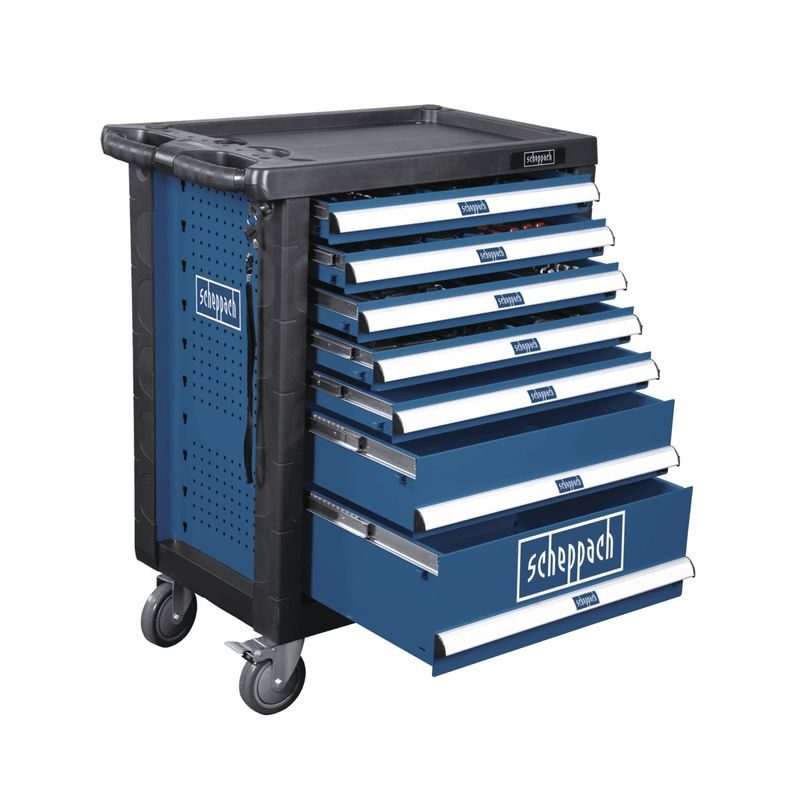SCHEPPACH TW 1000 DÍLENSKÝ VOZÍK S NÁŘADÍM, 7 ZÁSUVEK, 263 DÍLŮ - VOZÍKY S NÁŘADÍM - DÍLNA A GARÁŽ
