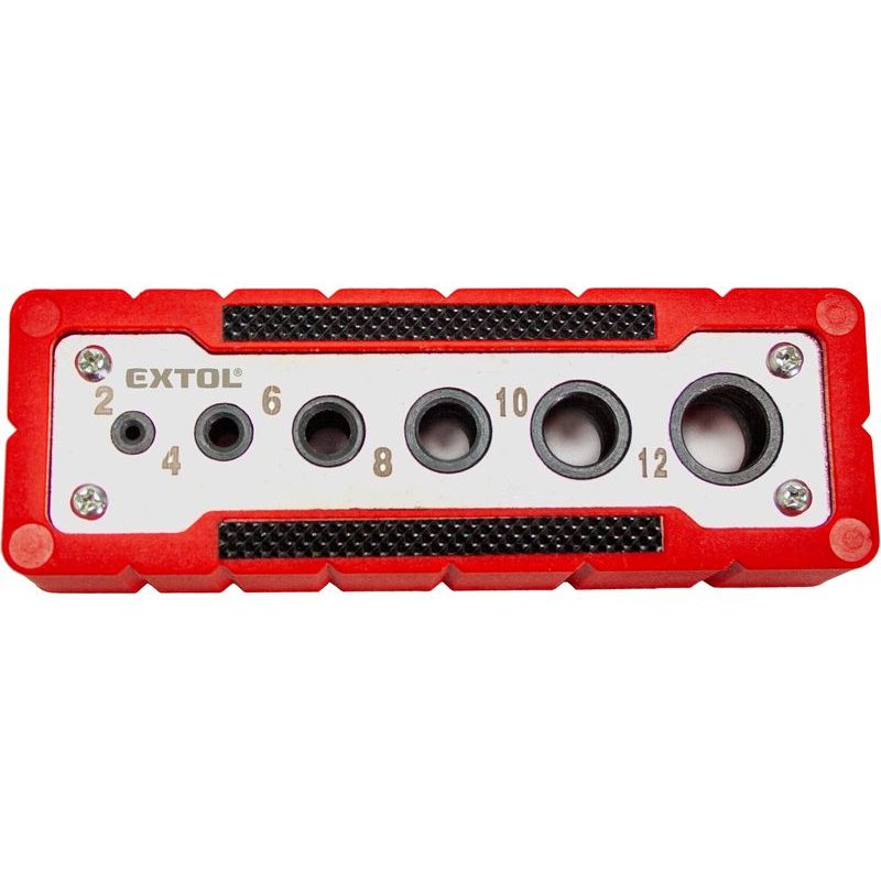 EXTOL PREMIUM VRTACÍ VODÍCÍ ŠABLONA, O 2-4-6-8-10-12MM, 8801920 - VRTÁKY, KORUNKY - PŘÍSLUŠENSTVÍ