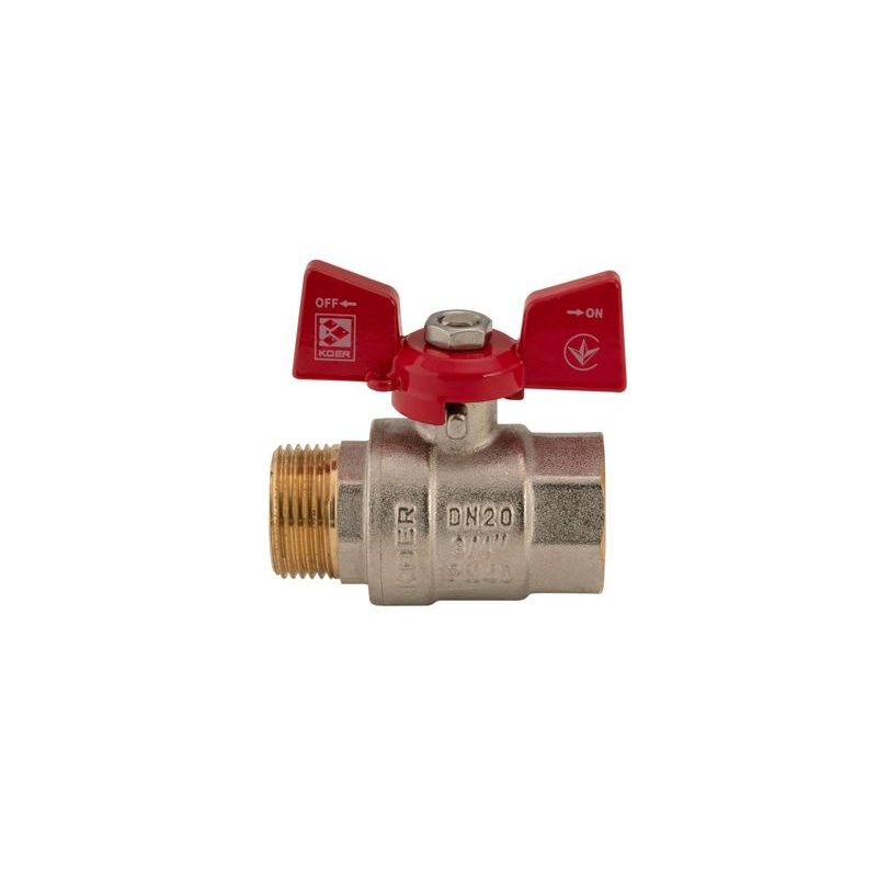 KULOVÝ KOHOUT MOTÝL, ČERVENÝ, KR.218 3/4"FM | KR.218 3/4"FM PROCRAFT - PŘÍSLUŠENSTVÍ (KOHOUTY, ŠROUBENÍ,...) - SANITA
