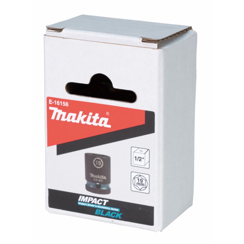 MAKITA E-16156 - KLÍČ NÁSTRČNÝ 1/2", ČTYŘHRAN, IMPACT BLACK, 19MM - NÁSTROJE ČTYŘHRAN 1/2" - MAKITA-SHOP