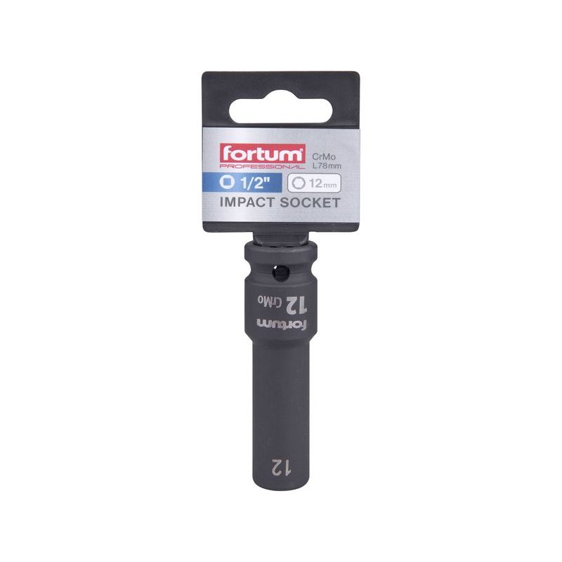 FORTUM HLAVICE NÁSTRČNÁ RÁZOVÁ 1/2", 12MM, L 78MM, CRMOV, 4703212 - RÁZOVÉ HLAVICE - RUČNÍ NÁŘADÍ