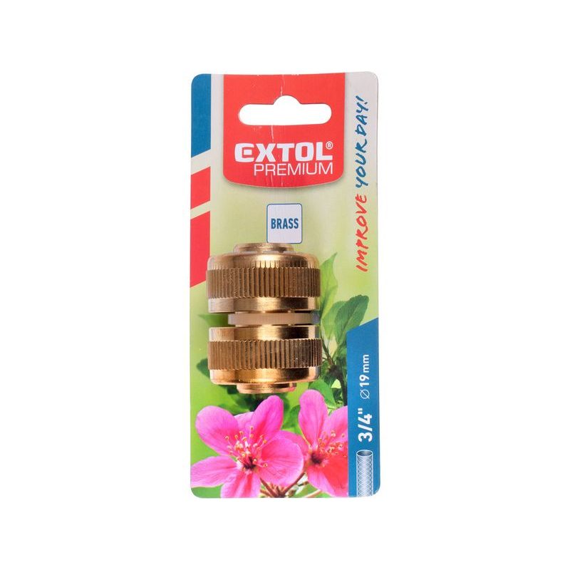 EXTOL PREMIUM SPOJKA NA HADICI, 3/4", MOSAZ, 8876012 - MOSAZNÉ SPOJKY - ZAHRADA