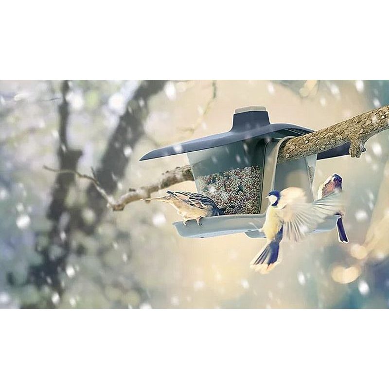 KRMÍTKO PRO PTÁKY BIRDYFEED DOUBLE ŠEDÝ KÁMEN 28CM - PRO CHOVATELE - KRMIVA