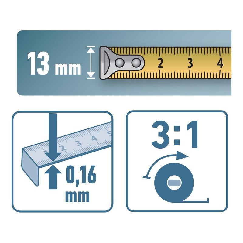 EXTOL PREMIUM PÁSMO OCELOVÉ, 20M,Š. PÁSKU 13MM, 8821092 - PÁSMA - MĚŘÍCÍ TECHNIKA