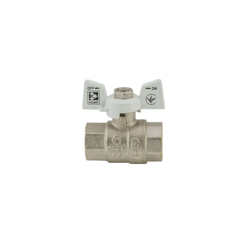 KULOVÝ KOHOUT MOTÝL, BÍLÝ, KR.217.W 1/2"FF | KR.217.W 1/2"FF PROCRAFT - PŘÍSLUŠENSTVÍ (KOHOUTY, ŠROUBENÍ,...) - SANITA