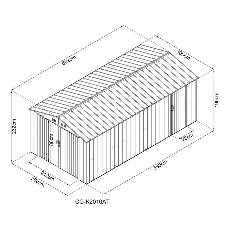 RIWALL PRO RMCG 20X10 ANTHRACITE KOVOVÁ GARÁŽ 3 X 6 M SE SEDLOVOU STŘECHOU ANTRACIT - ZAHRADNÍ DOMKY - DŮM A DOMÁCNOST, ELEKTRO..