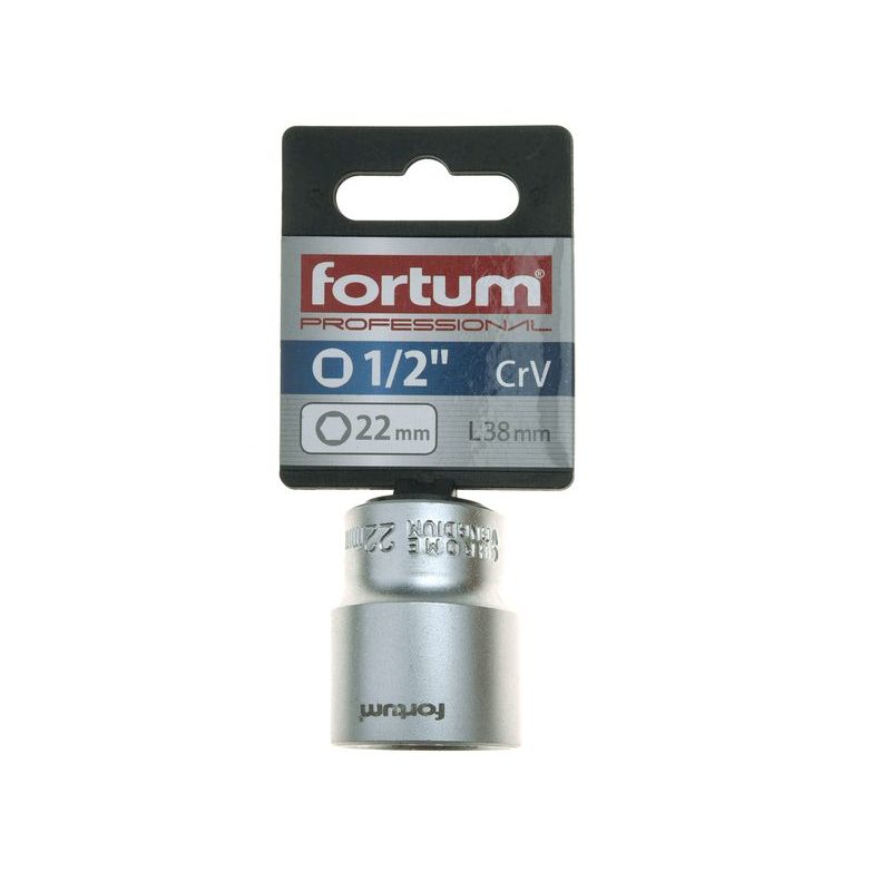 FORTUM HLAVICE NÁSTRČNÁ 1/2", 22MM, L 38MM, 4700422 - NÁSTRČNÉ HLAVICE, OŘECHY - RUČNÍ NÁŘADÍ