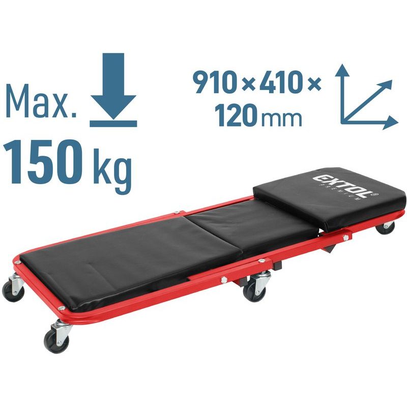 EXTOL PREMIUM LEHÁTKO/SEDÁK 2V1, MONTÁŽNÍ POJÍZDNÉ, ROZLOŽENO 91X41X12CM, AŽ 150/120KG, 8863302 - MONTÁŽNÍ LÉHATKA, SEDÁTKA - DÍLNA A GARÁŽ