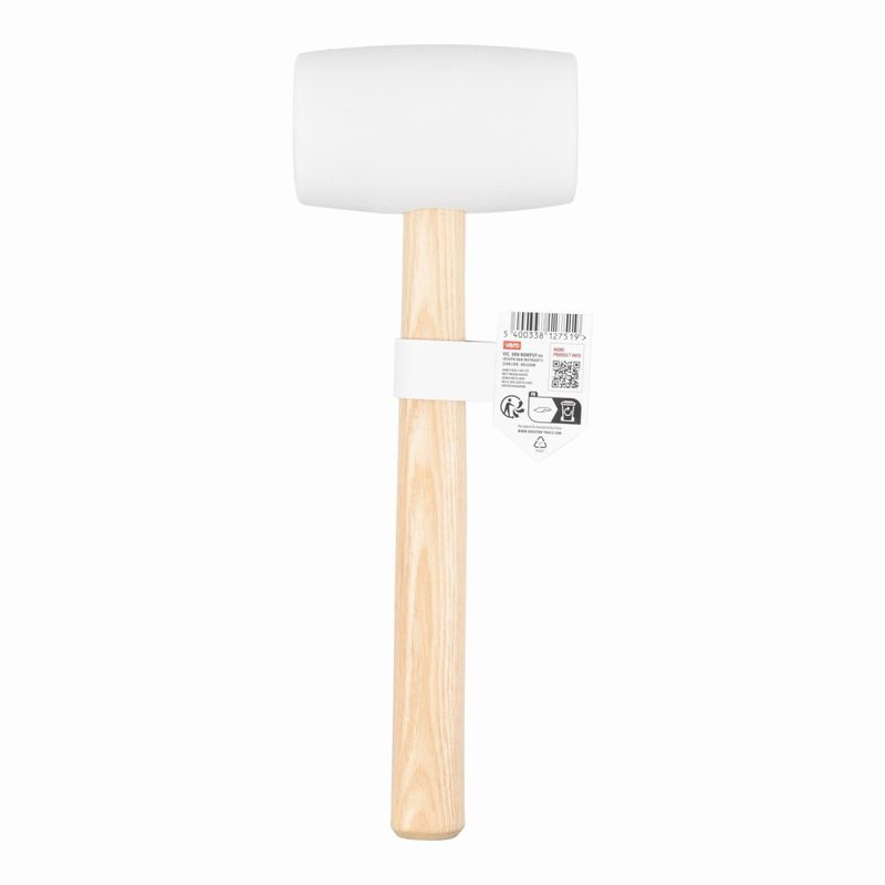 KREATOR KRTH90605 GUMOVÁ PALICE BÍLÁ 700G - DŘEVĚNÁ NÁSADA - GUMOVÉ PALICE - RUČNÍ NÁŘADÍ