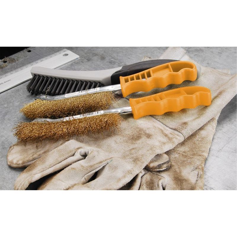 EXTOL CRAFT KARTÁČ OCELOVÝ POMOSAZENÝ, PLASTOVÁ RUKOJEŤ, 240MM, 960016 - KARTÁČE, BRUSNÉ HOUBY - RUČNÍ NÁŘADÍ