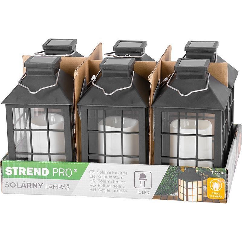 SOLÁRNÍ LUCERNA GARDEN, EFEKT PLAMENE, 10,5X10,5X19CM - VÁNOČNÍ DEKORACE - DŮM A DOMÁCNOST, ELEKTRO..