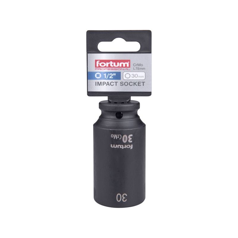 FORTUM HLAVICE NÁSTRČNÁ RÁZOVÁ 1/2", 30MM, L 78MM, CRMOV, 4703230 - RÁZOVÉ HLAVICE - RUČNÍ NÁŘADÍ