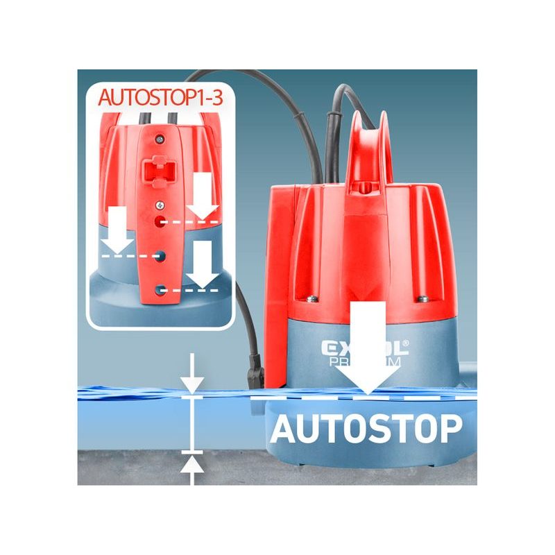 EXTOL PREMIUM ČERPADLO PONORNÉ, PRO ČERPÁNÍ DO SUCHA, 400W, 8895014 - PONORNÁ ČERPADLA - ZAHRADA