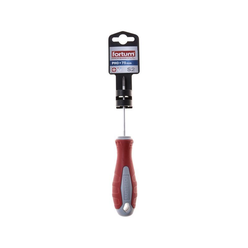 FORTUM ŠROUBOVÁK KŘÍŽOVÝ PHILLIPS, PH 0X75MM, S2, 4740201 - ŠROUBOVÁKY PHILLIPS PH - RUČNÍ NÁŘADÍ