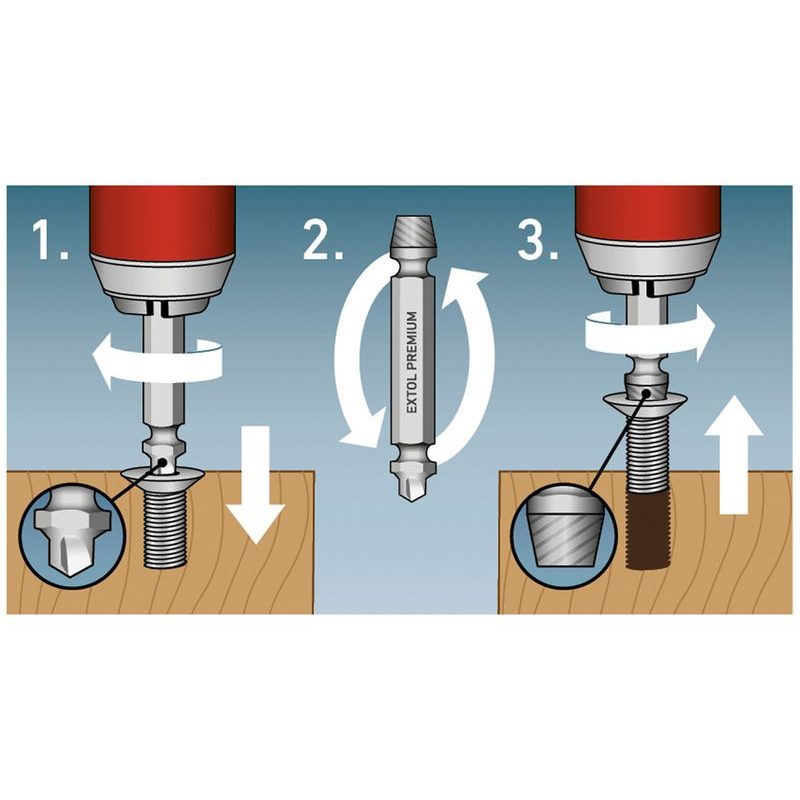 EXTOL PREMIUM VYTAHOVÁK ZALOMENÝCH ŠROUBŮ SADA 4KS, M5-14, HSS, 8801842 - ZÁVITNÍKY - RUČNÍ NÁŘADÍ