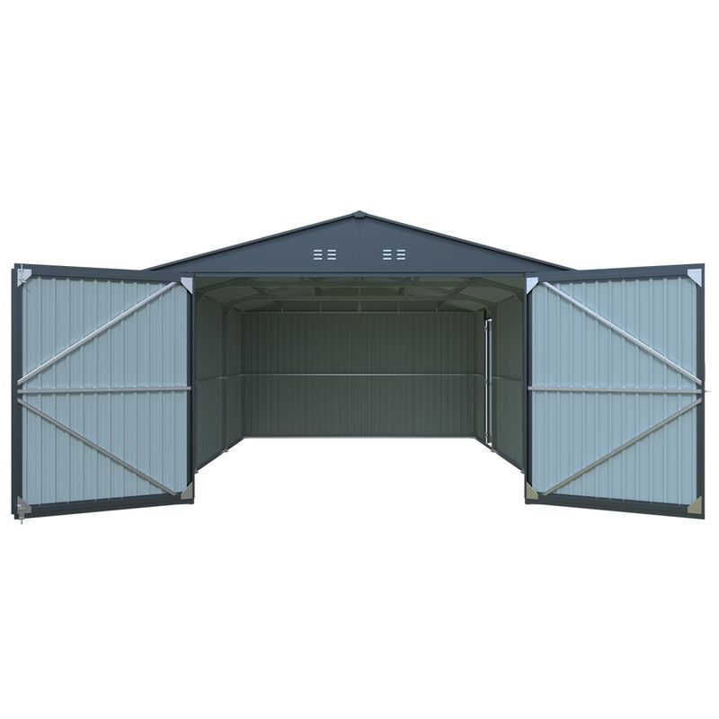 RIWALL PRO RMCG 20X13 ANTHRACITE KOVOVÁ GARÁŽ 3,8 X 6 M SE SEDLOVOU STŘECHOU ANTRACIT - PŘÍSTŘEŠKY VCHODOVÉ, PRO AUTA - DŮM A DOMÁCNOST, ELEKTRO..