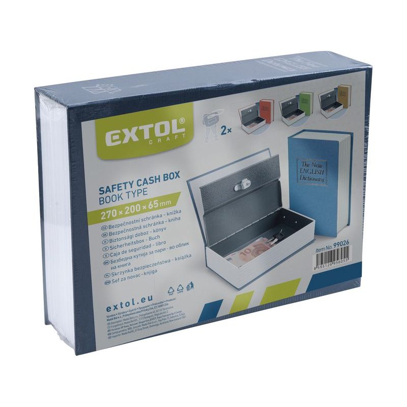 EXTOL CRAFT SCHRÁNKA BEZPEČNOSTNÍ - KNÍŽKA, 270X200X65MM, 99026 - TREZORY, ZAMYKACÍ SKŘÍŇKY - DÍLNA A GARÁŽ