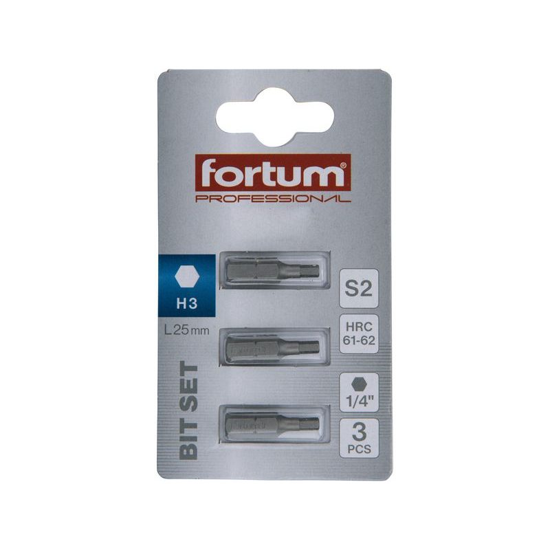 FORTUM HROT IMBUS SADA 3KS, H 3X25MM, S2, 4741504 - IMBUS HROTY 1/4 - PŘÍSLUŠENSTVÍ