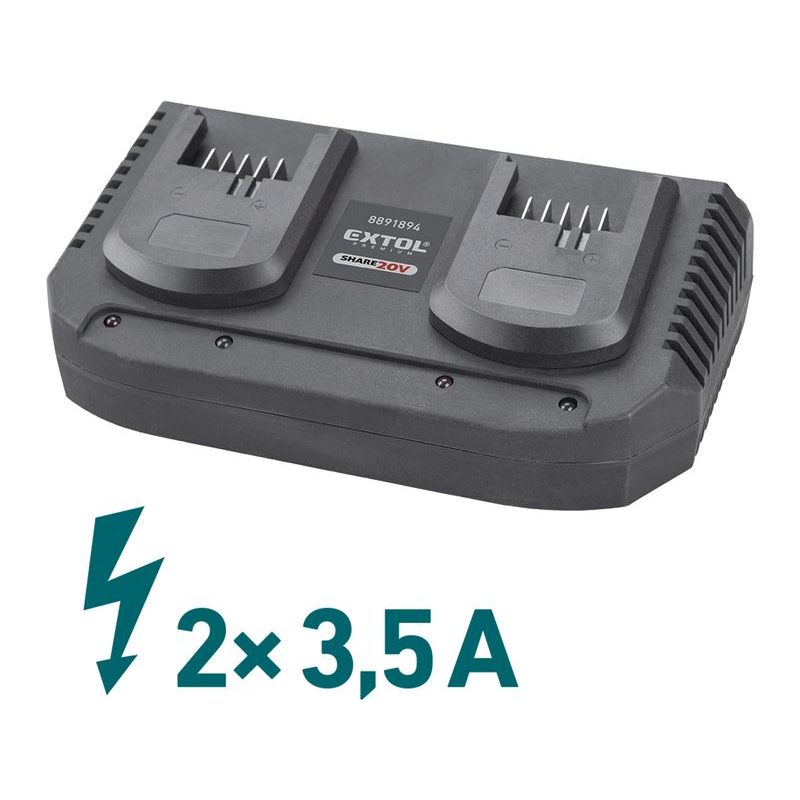 EXTOL INDUSTRIAL BRUSKA ÚHLOVÁ AKU SHARE20V, 150/180MM, BRUSHLESS, 2X4AH, 8791846 - AKU UHLOVÉ BRUSKY - AKU NÁŘADÍ