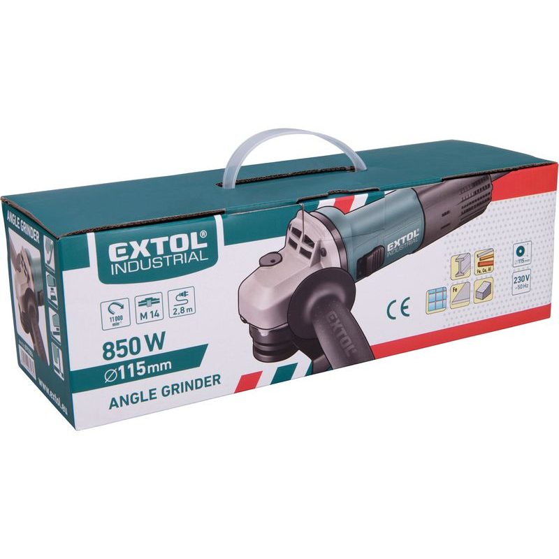EXTOL INDUSTRIAL BRUSKA ÚHLOVÁ, 115MM, 850W, 8792004 - ÚHLOVÁ BRUSKA 115 MM - ELEKTRICKÉ NÁŘADÍ