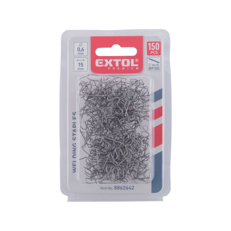 EXTOL PREMIUM SPONY SVAŘOVACÍ, 150KS, VLNA, ⌀0,6MM, ROZTEČ 15MM, 8862642 - SVÁŘEČKY - NABÍJEČKY (AUTONABÍJEČKY) - ELEKTRICKÉ NÁŘADÍ