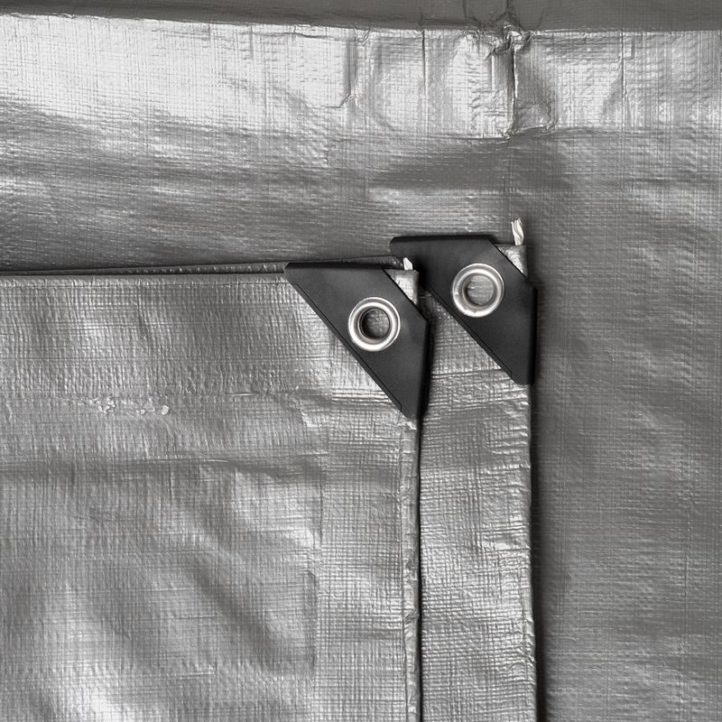 PLACHTA PROCRAFT ST2X3 200G/M2 NEPROMOKAVÁ S OKY 2X3 M STŘÍBRNÁ | ST2X3 PROCRAFT - EXTRA SILNÉ 200G/M2 - DÍLNA A GARÁŽ