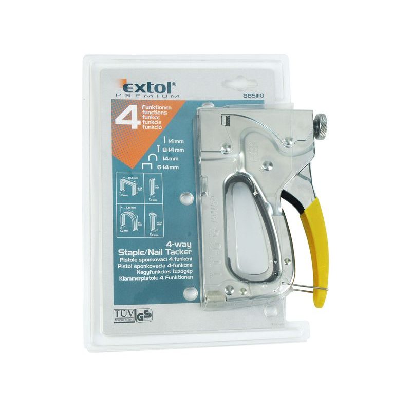 PISTOLE SPONKOVACÍ 4FUNKČNÍ, 6-14MM EXTOL PREMIUM - SPONKOVACÍ PISTOLE A SPONY - RUČNÍ NÁŘADÍ