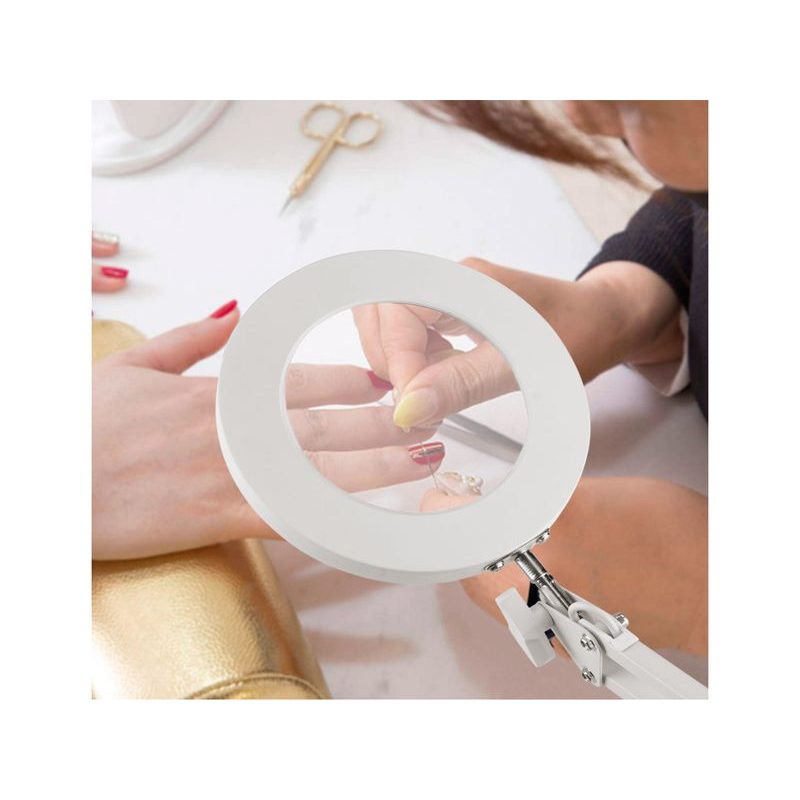 EXTOL LIGHT LAMPA STOLNÍ S LUPOU, USB NAPÁJENÍ, BÍLÁ, 2400LM, 3 BARVY SVĚTLA, 5X ZVĚTŠENÍ, 43161 - LED SVĚTLA - SVÍTIDLA