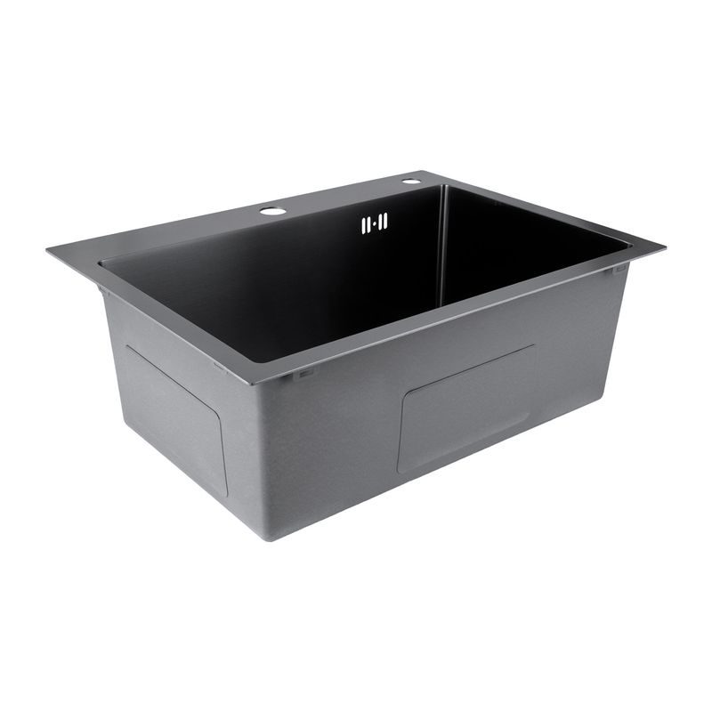 NEREZOVÝ DŘEZ MIXXUS MH5843 DECOR GRAPHITE SE SIFONEM, GRAFITOVÝ | MH5843 DECOR GRAPHITE MIXXUS - DŘEZY - SANITA