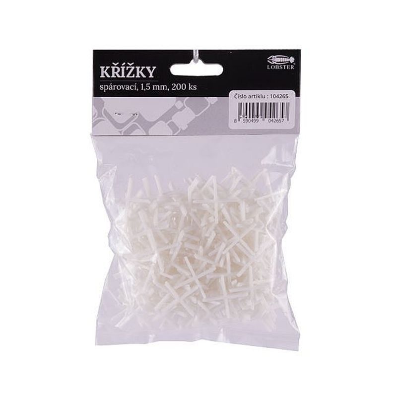 KŘÍŽKY SPÁROVACÍ 1,5MM, 200KS - ŘEZAČKY OBKLADŮ A DLAŽBY + PŘÍSLUŠENSTVÍ - STAVEBNÍ TECHNIKA