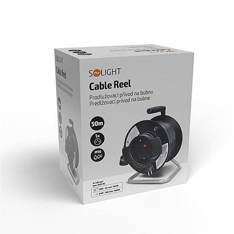 PRODLUŽOVACÍ PŘÍVOD 1Z - NA BUBNU, 3X1,5MM2, ČERNÝ, 50M - PRODLUŽOVACÍ KABELY - PŘÍSLUŠENSTVÍ