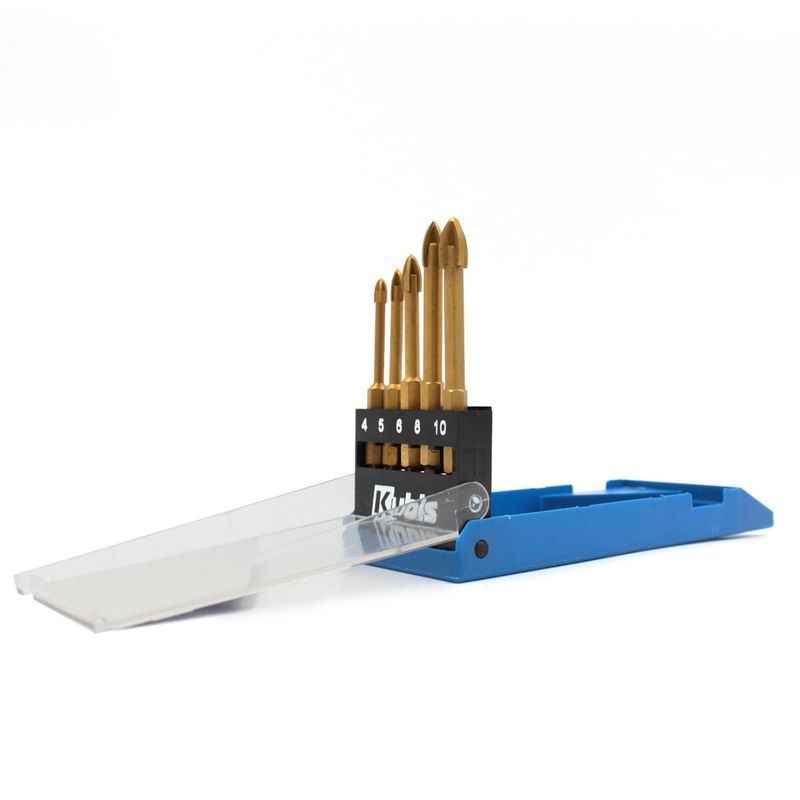 VRTÁK DO SKLA A KERAMIKU 4 BŘITĚ, SADA 5 KS, 4/5/6/8/10 MM, TIN, YG6X | 07-01-2005 KUBIS - VRTÁKY DO SKLA A KERAMIKY - PŘÍSLUŠENSTVÍ