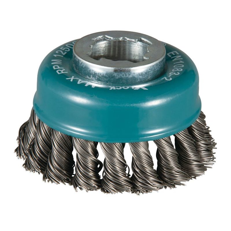 MAKITA D-73380 - MISKOVITÝ KARTÁČ Z OCELOVÉHO DRÁTU-SPLÉTANÝ DRÁT PRŮMĚR 0,5MM X-LOCK 80MM - X-LOCK SYSTÉM - MAKITA-SHOP