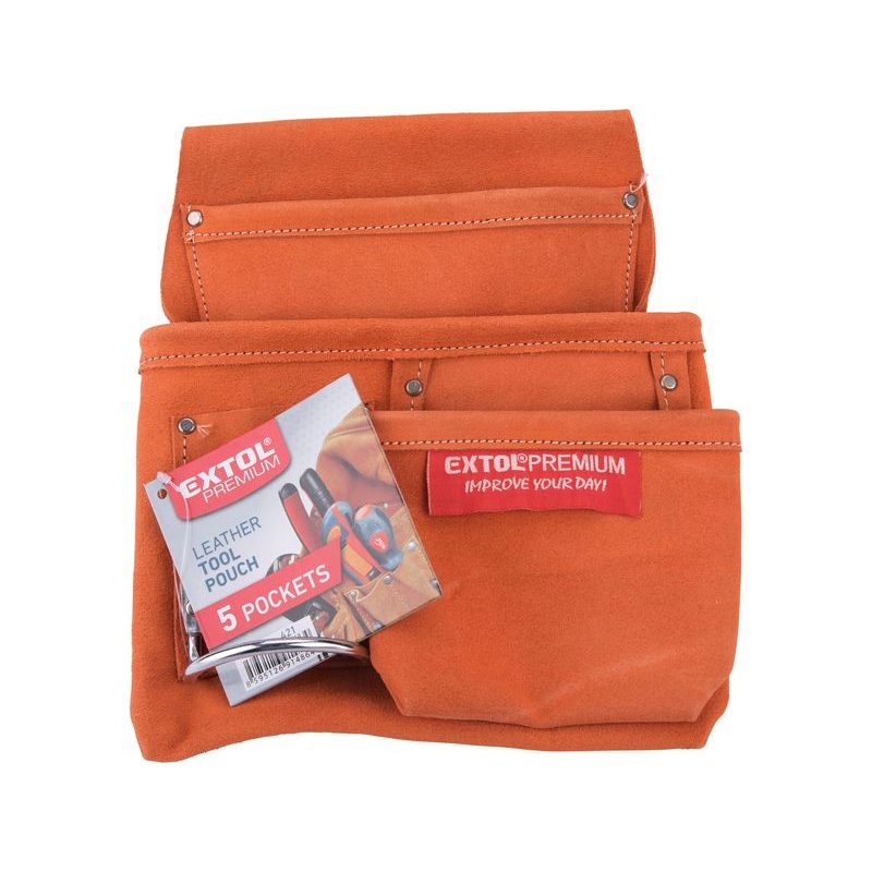 EXTOL PREMIUM PÁS NA NÁŘADÍ KOŽENÝ, 3 KAPSY, 421 - PÁSY NA NÁŘADÍ - PŘÍSLUŠENSTVÍ