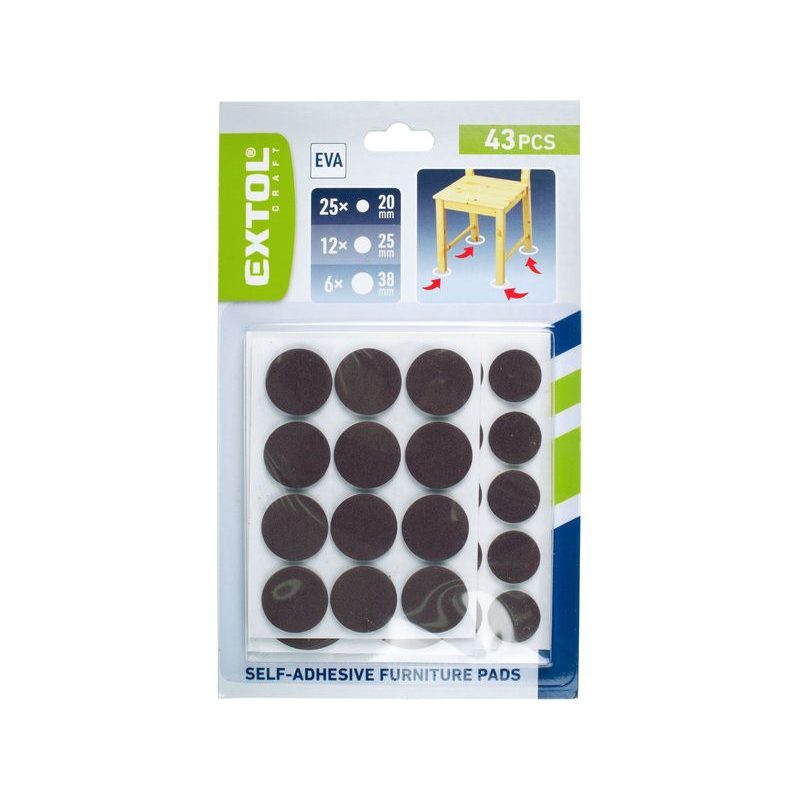 EXTOL CRAFT CHRÁNIČE SAMOLEPÍCÍ SADA, 43KS, O 20-25-38MM, 60012 - HÁČKY NA ZEĎ - PŘÍSLUŠENSTVÍ