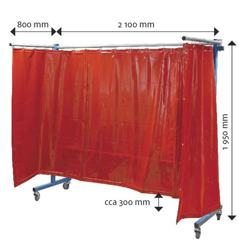 TRANSFLEX OCHRANNÁ ZÁSTĚNA, ČERVENÁ 3700 × 1950 MM - BOW1 - IMPORT - NOVÉ NÁŘADÍ A PRODUKTY