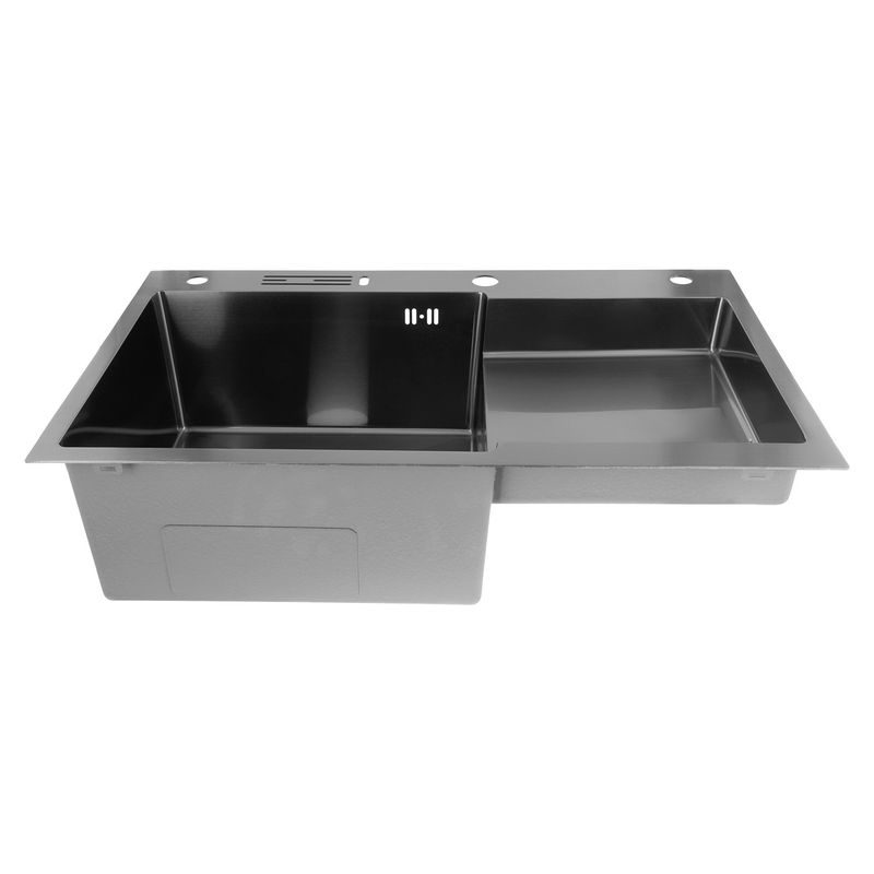 NEREZOVÝ DŘEZ MIXXUS MH7849L-HK GRAPHITE SE SIFONEM, GRAFITO | MH7849L-HK GRAPHITE MIXXUS - DŘEZY - SANITA