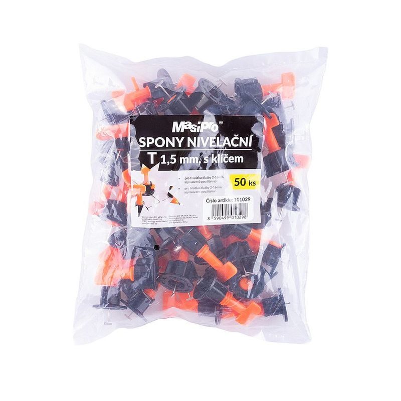 SPONA NIVELAČNÍ T 1,5MM - 50KS V BALENÍ, S KLÍČEM - OBKLÁDÁNÍ - DŮM A DOMÁCNOST, ELEKTRO..