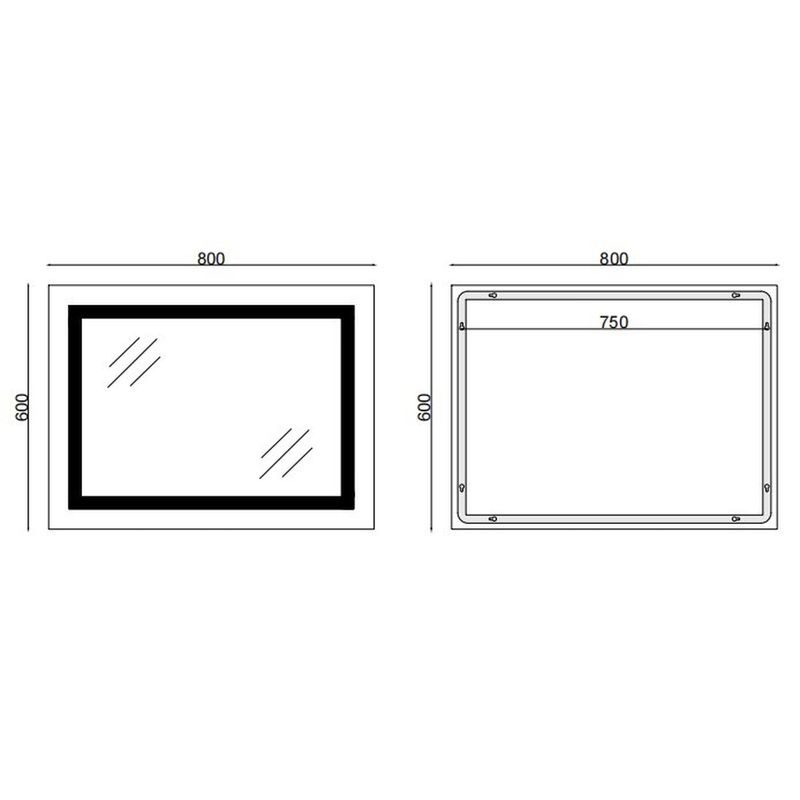 KOUPELNOVÉ ZRCADLO S LED OSVĚTLENÍM, PROTIZAMLŽOVACÍ FUNKCÍ A REGULACÍ JASU, MR08-80×60-REVERSE TALL | MR08-80×60-REVERSE TALL PROCRAFT - ZRCADLA - SANITA