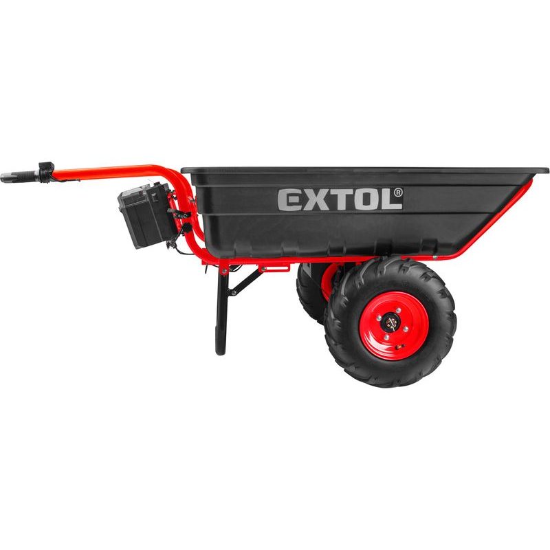 EXTOL PREMIUM DVOUKOLÁK NÁKLADNÍ S PŘEVODOVKOU AKU, 400KG, 225L, 40V LI-ION, 6AH, 8891592 - AKU KOLEČKA, MOTÚČKA - STAVEBNÍ TECHNIKA