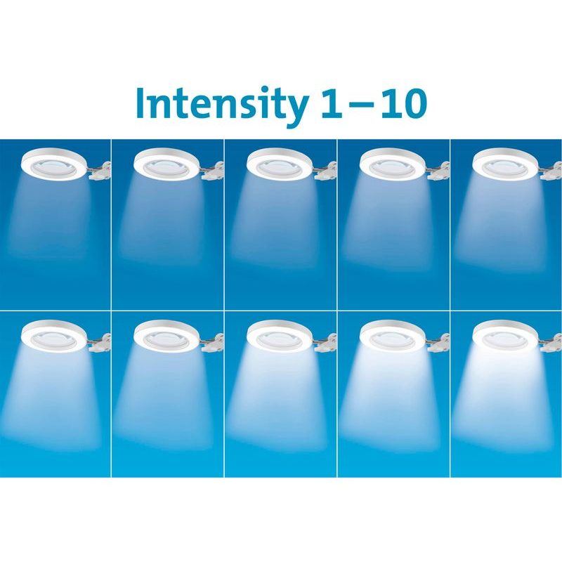 EXTOL LIGHT LAMPA STOLNÍ S LUPOU, USB NAPÁJENÍ, BÍLÁ, 2400LM, 3 BARVY SVĚTLA, 5X ZVĚTŠENÍ, 43161 - LED SVĚTLA - SVÍTIDLA