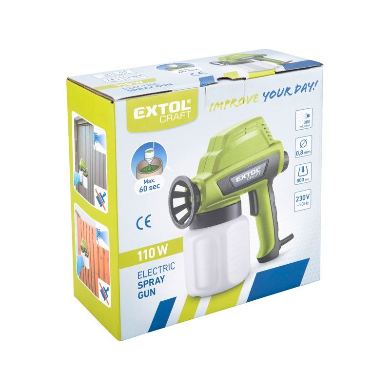 EXTOL CRAFT PISTOLE STŘÍKACÍ NA BARVU, 110W, 412114 - STŘÍKACÍ PISTOLE ELEKTRICKÉ - ELEKTRICKÉ NÁŘADÍ