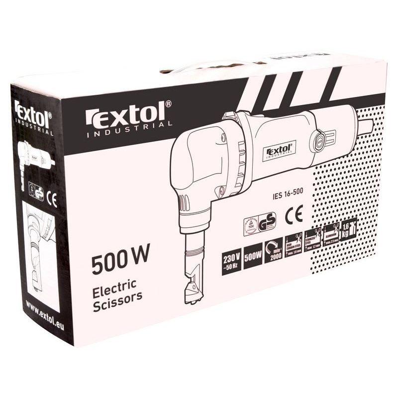 EXTOL INDUSTRIAL IES 16-500 NŮŽKY NA PLECH, PROSTŘIHOVAČKY ELEKTRICKÉ, 500W, 8797205 - EL. NŮŽKY A PROSTŘIHOVAČE - ELEKTRICKÉ NÁŘADÍ